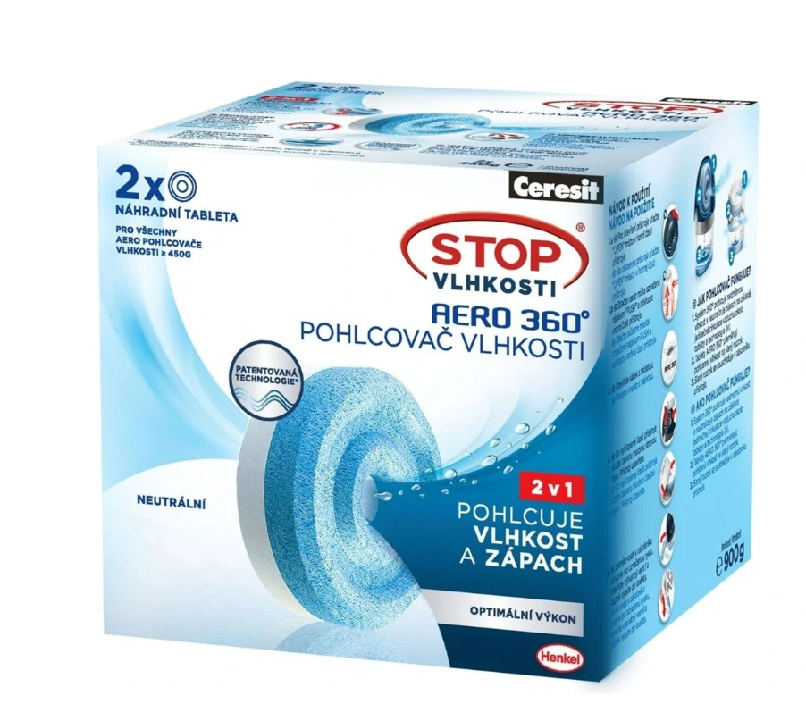 Ceresit Stop vlhkosti Aero 360° náhradní tablety 2 x 450 g Neutral