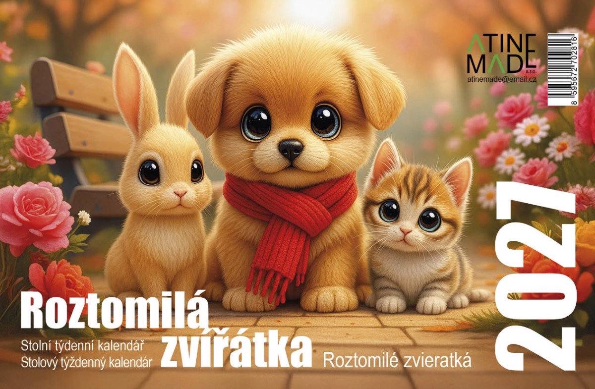 Stolní kalendář 2027 - ROZTOMILÁ ZVÍŘÁTKA