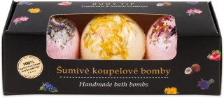 Set BODY TIP šumivá koupel.bomba Levandule, Měsíček, Růže 3 x 45 g