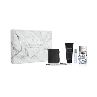 Michael Kors Pour Homme – dárková sada pro muže (EdP 100 ml, sprchový gel 100 ml, cestovní sprej 10 ml, peněženka)
